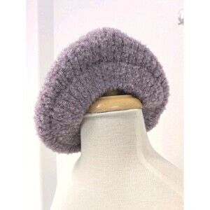 Cintelli e Galluzzo Purple Chic Wool Blend Fleece Beret Hat O/S Made In Italy